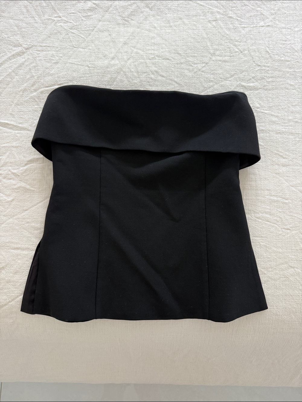 Aritzia Black Strapless Fold-Over Bustier Top